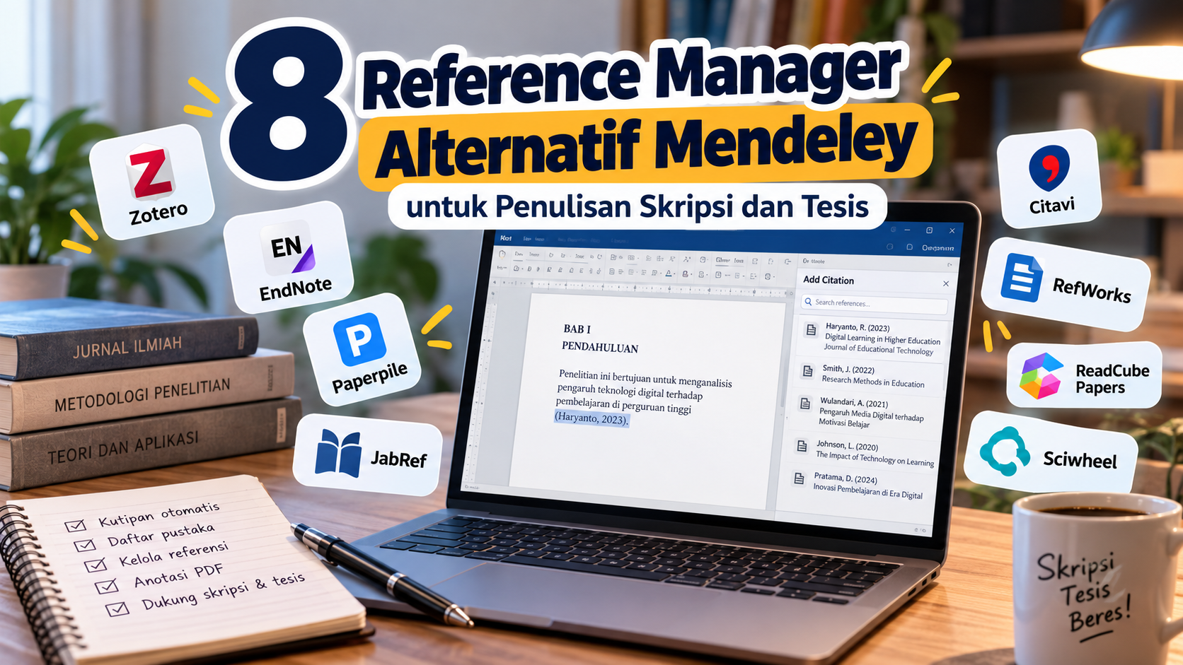 8 Reference Manager Alternatif Mendeley untuk Penulisan Skripsi dan Tesis