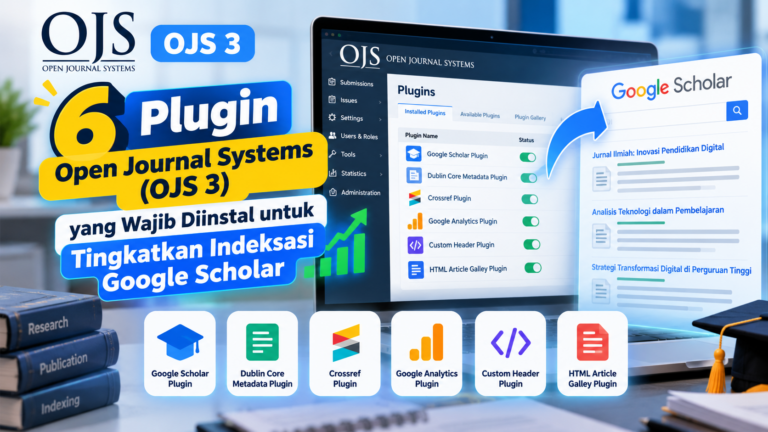 Ilustrasi 6 plugin OJS 3 untuk meningkatkan kesiapan indeksasi artikel jurnal di Google Scholar